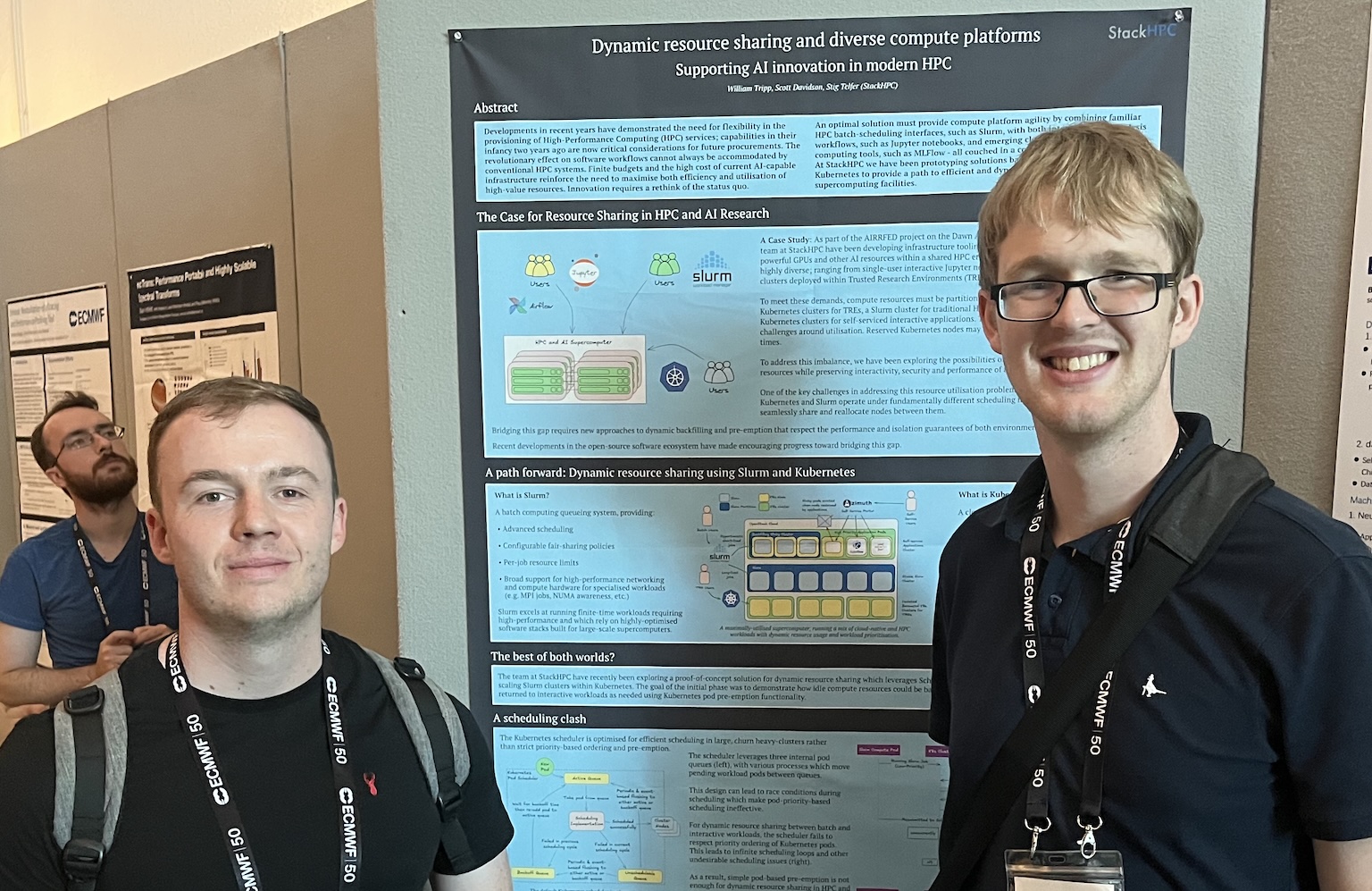 The StackHPC team presenting their poster