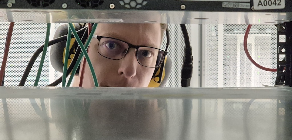 StackHPC team working on installation